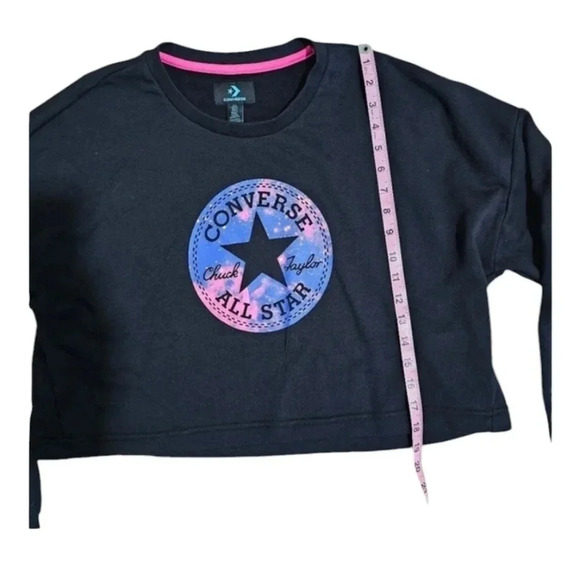 Converse All Star Cropped Sweatshirt L – Y2K Streetwear Skater Academia Style - Picture 8 of 8